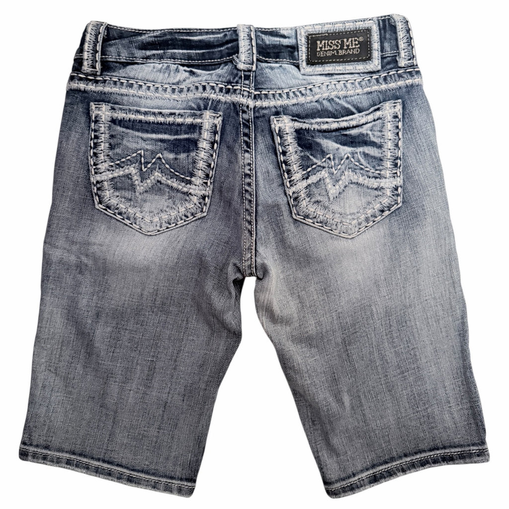 Miss Me Easy Bermuda Denim Shorts Women's Size 26 Medium Wash Buckle