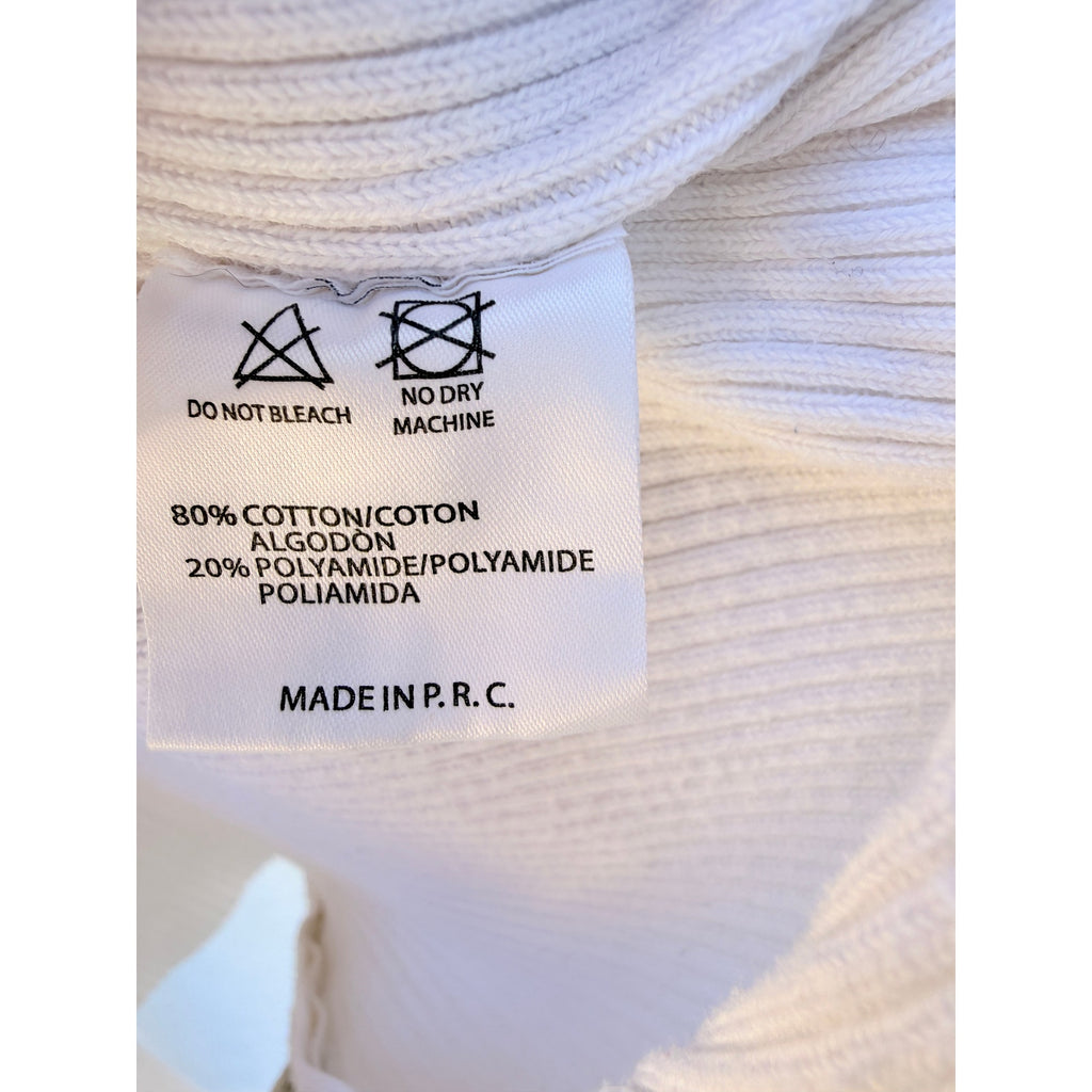 Brandy Melville Ribbed Zip Hoodie Womens One Size White Cropped