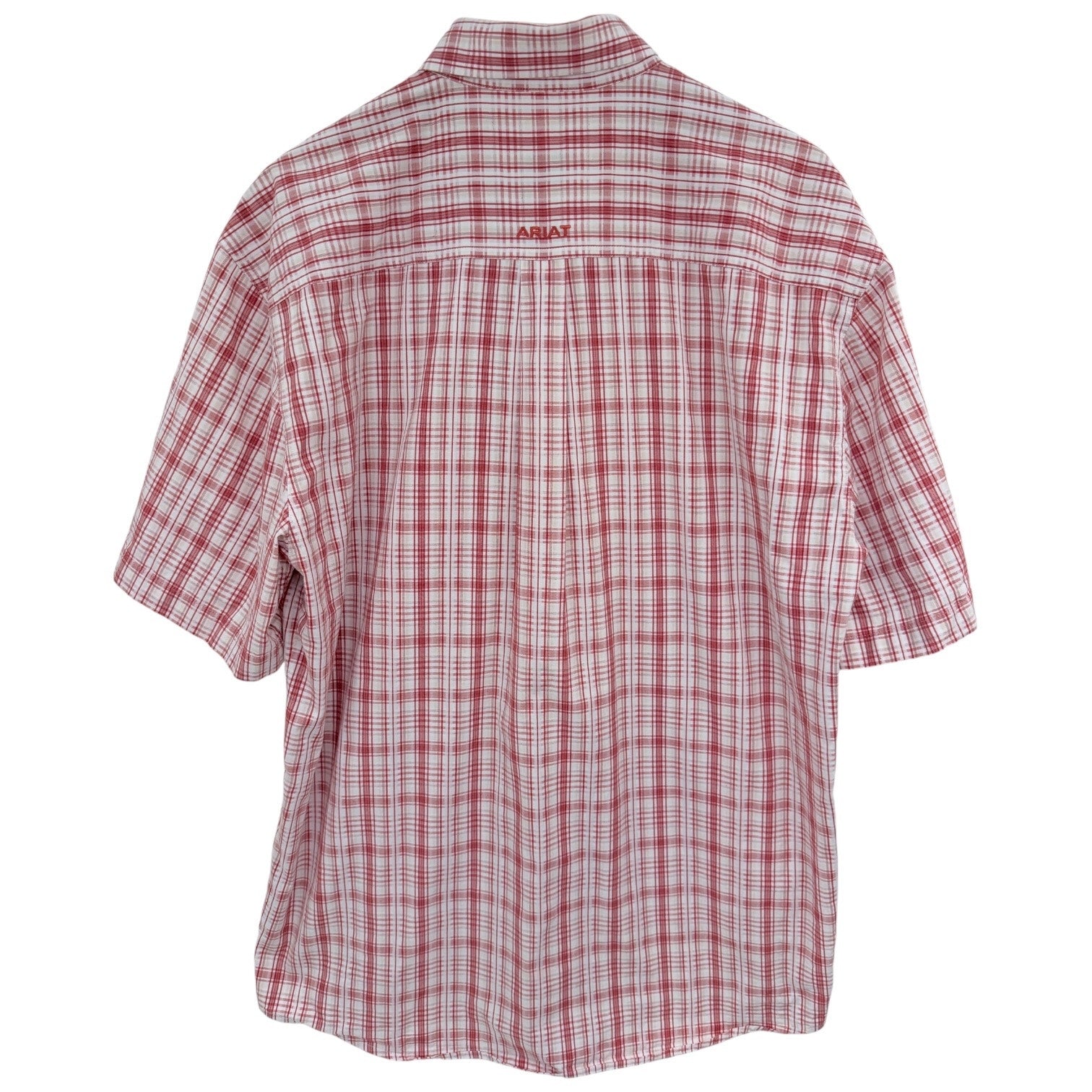 Ariat Pro Series Plaid Shirt Mens Large Red Western Short Sleeve Button Up