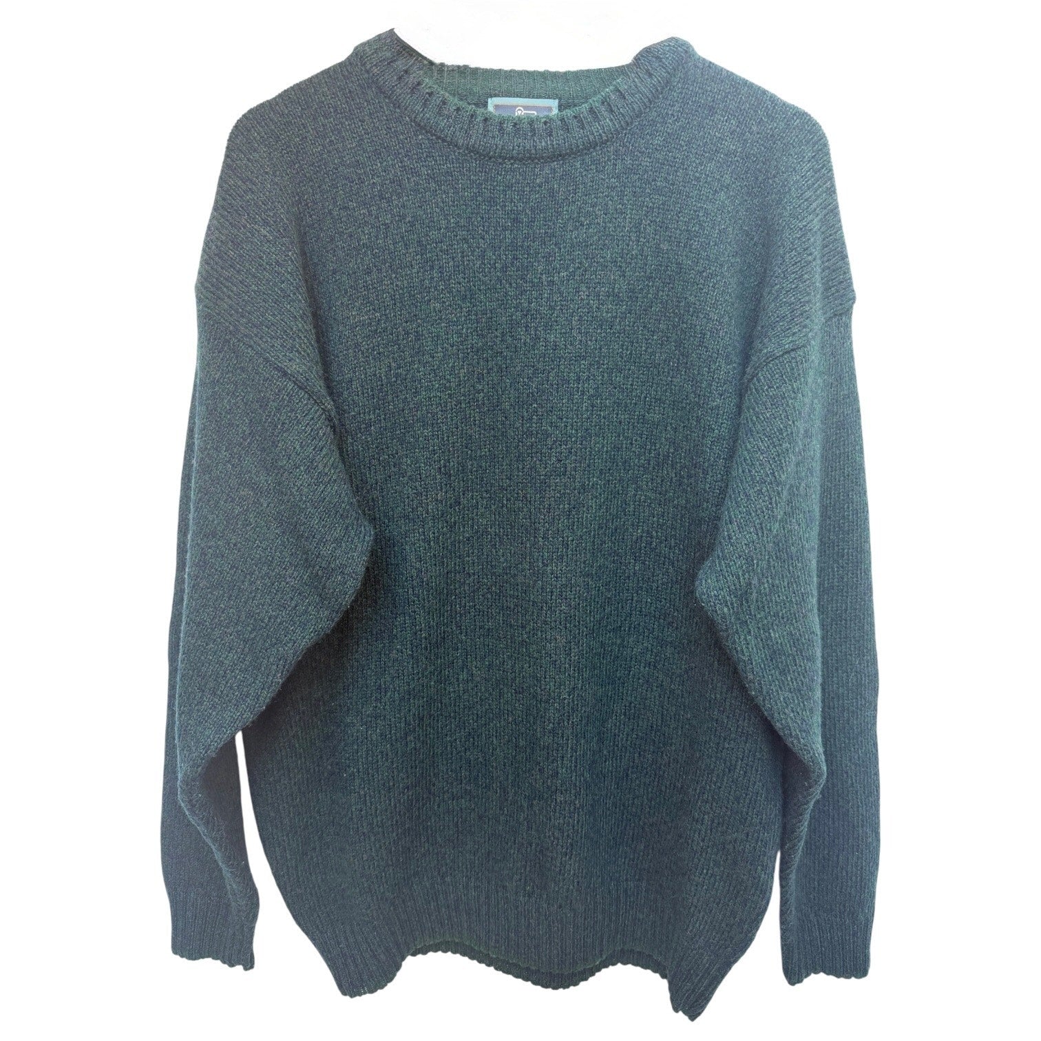 Woolrich Crewneck Sweater Mens Large Green Wool Blend Outdoor Knit Pullover