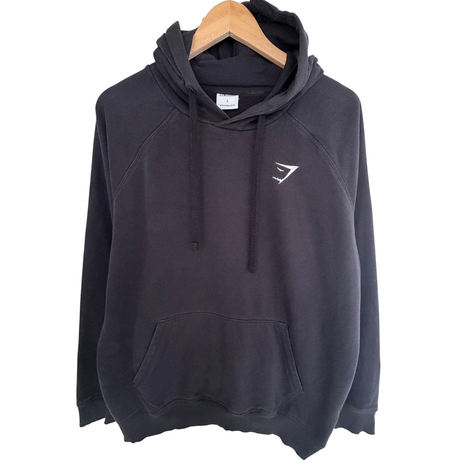 Gymshark Pullover Hoodie Mens Large Black Athletic Training Sweatshirt