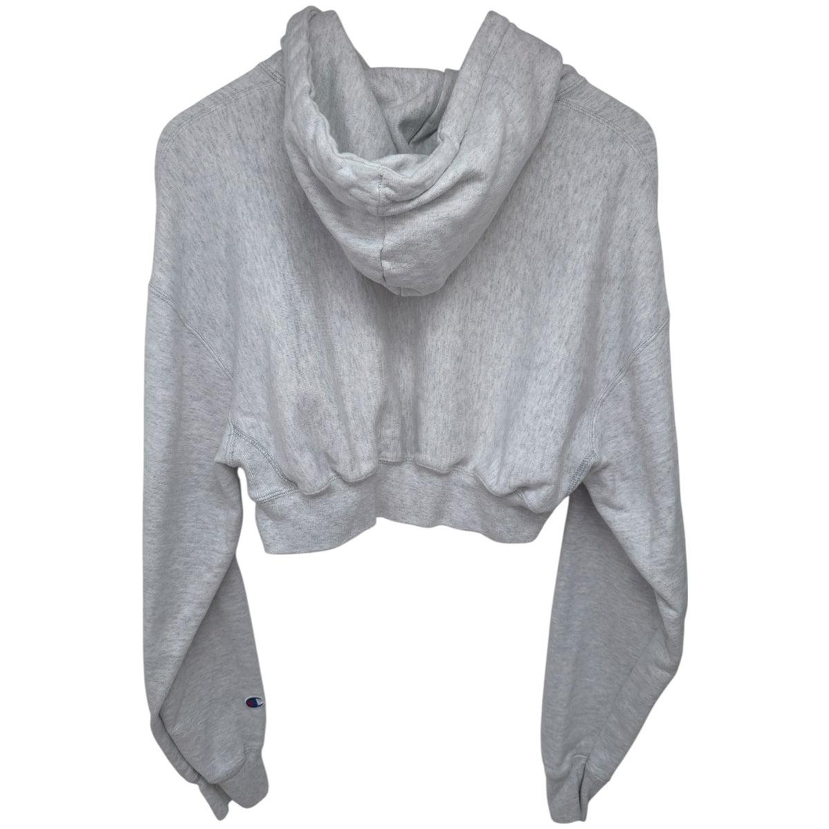 Champion Women's White Reverse Weave Cropped Hoodie Hoodie — back view