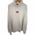 Brandy Melville White Monarch Butterfly Embroidered Hoodie