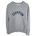 Champion Reverse Weave Crewneck Sweatshirt Mens Medium Gray Plaid Logo