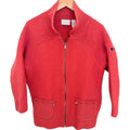 Liz Claiborne Women's Red Full-Zip Mock Neck Sweater — front view