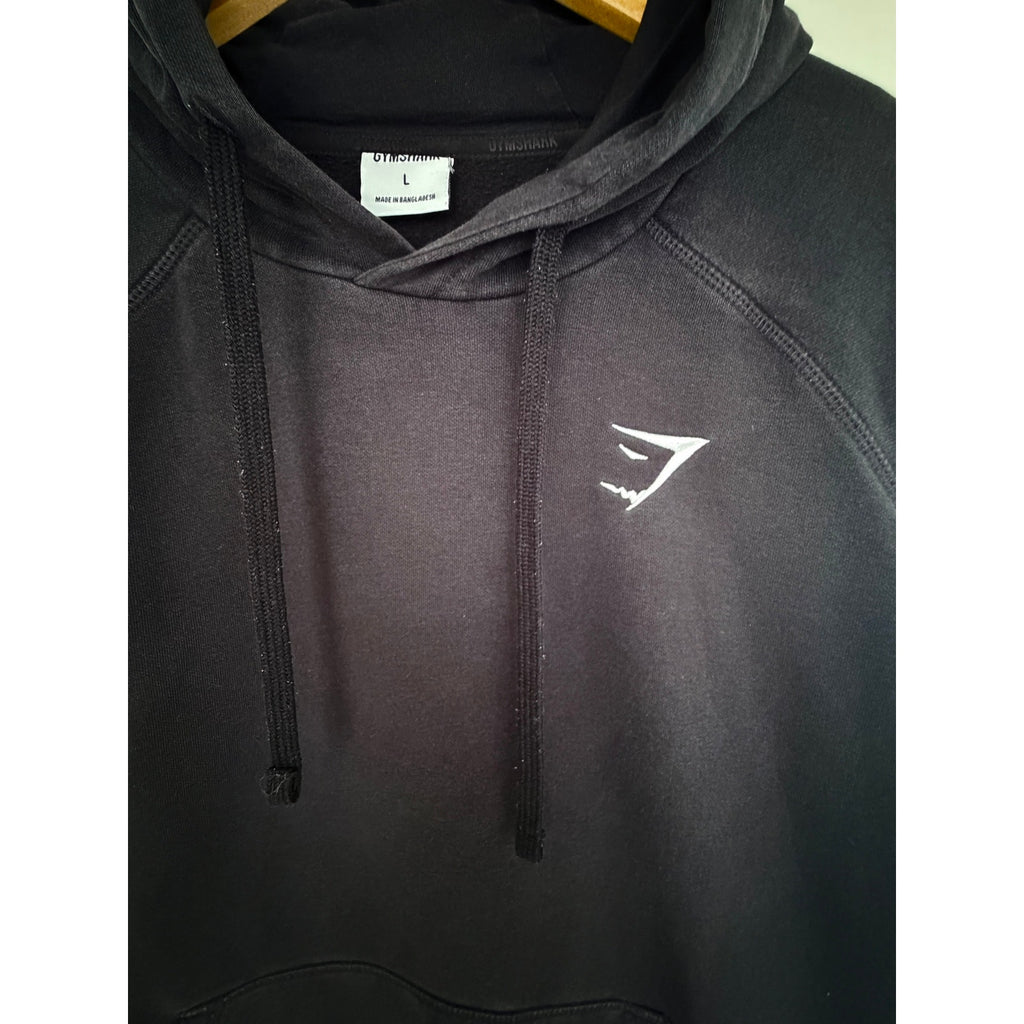 Gymshark Pullover Hoodie Mens Large Black Athletic Training Sweatshirt