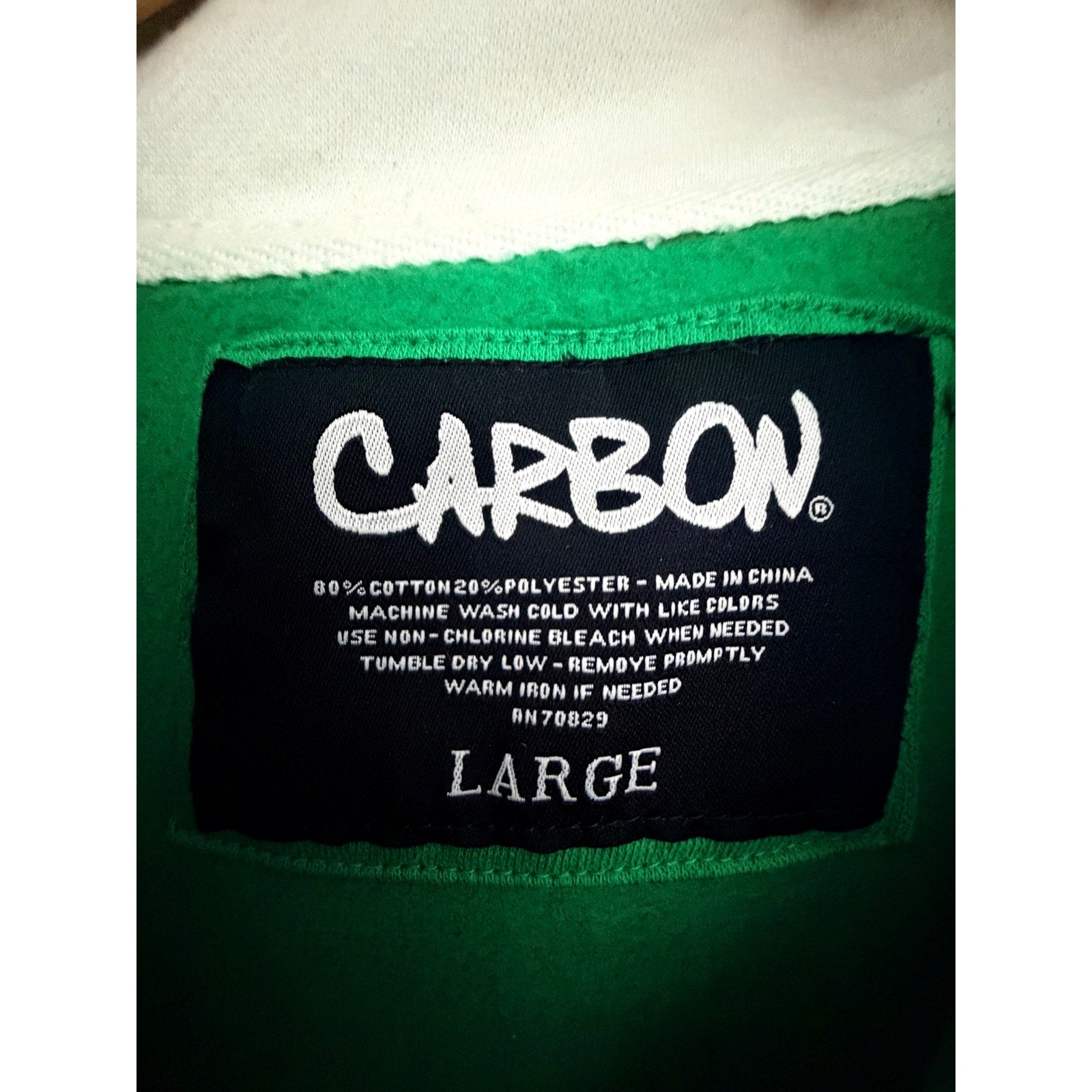 Carbon Brazil Flag Full-Zip Sweatshirt Jacket Large - product photo 3