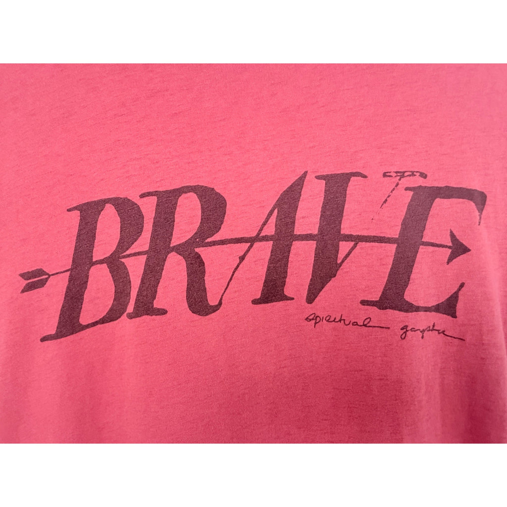 Spiritual Gangster Brave Graphic T Shirt Mens Small Red Arrow Yoga Tee
