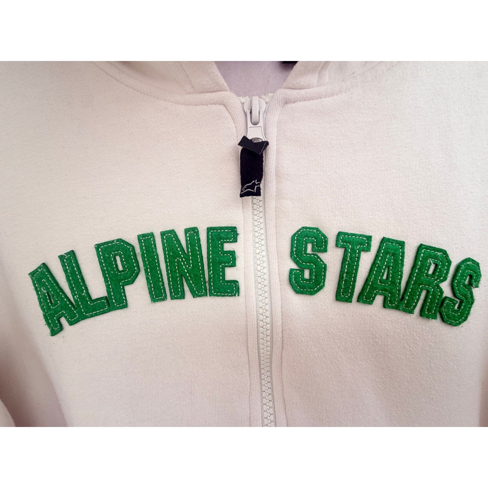 Alpinestars White Green Glitter Full Zip Hoodie Womens XL