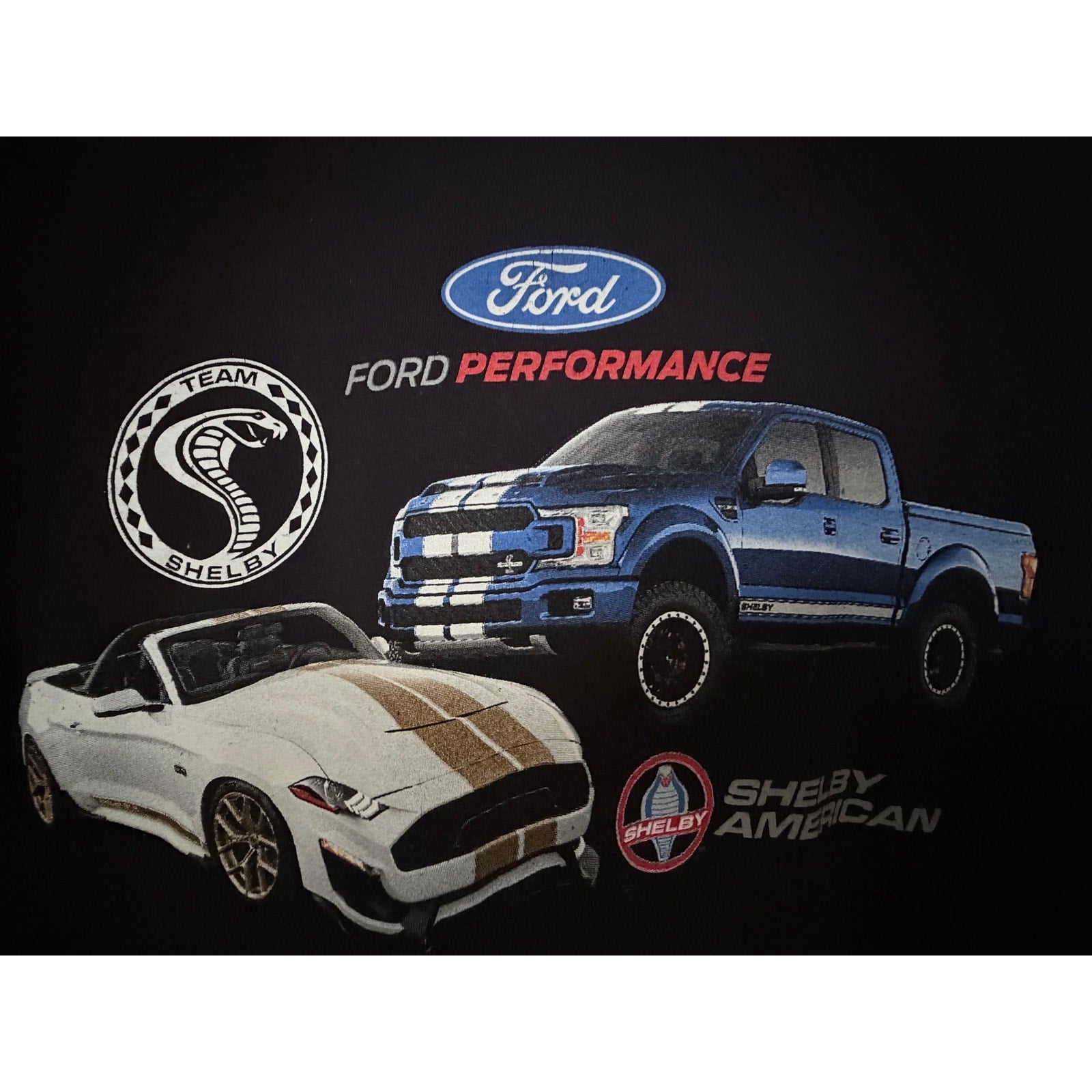 Ford Performance Shelby American Mustang F150 Graphic T Shirt Mens Medium Black