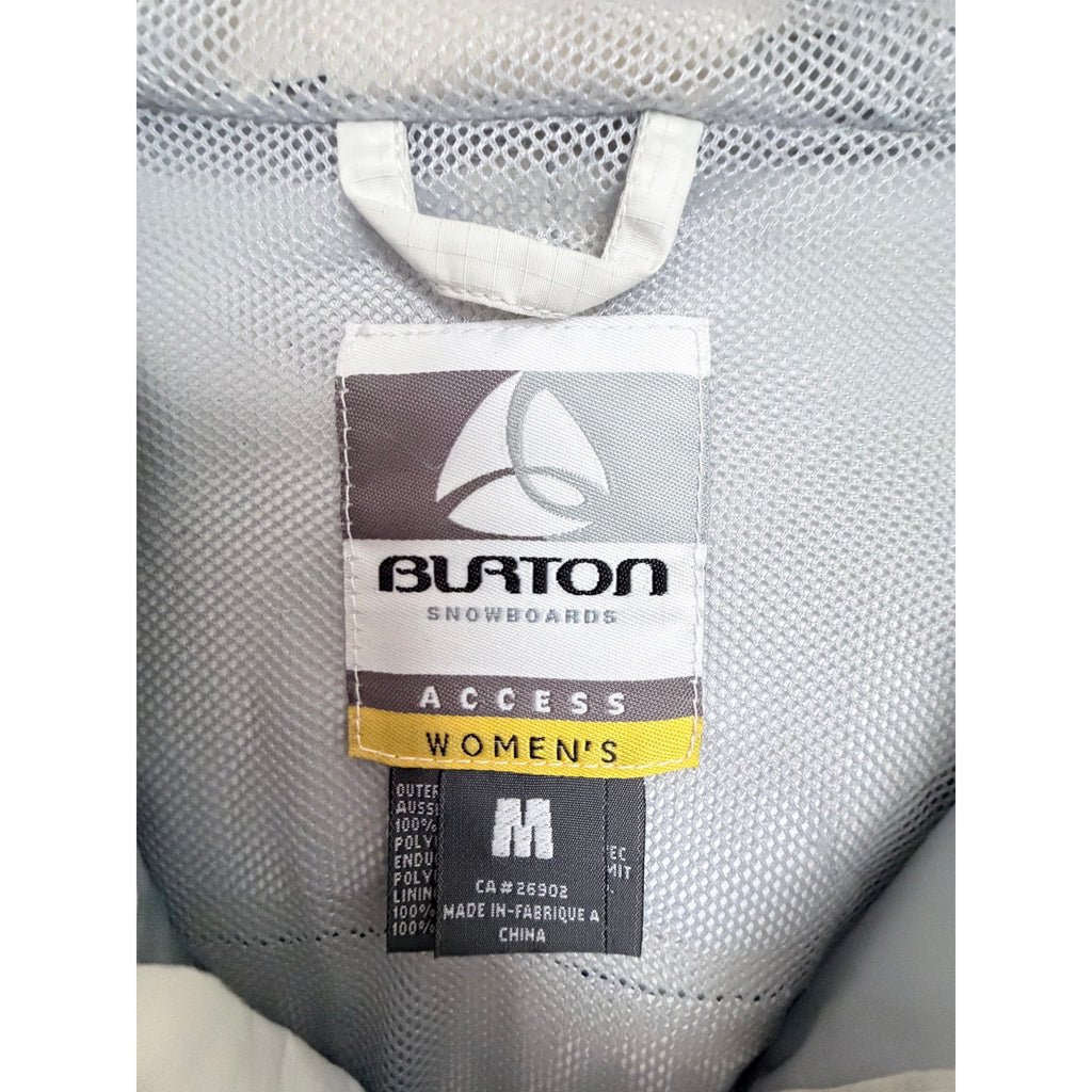 Burton Access Womens Medium Blue White Snowboard Jacket Hooded