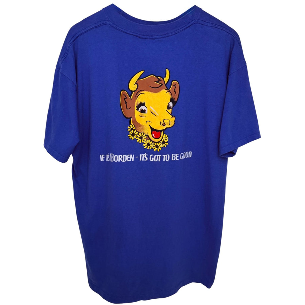 Oneita Men's Blue Power-T T-Shirt — back view