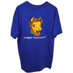Oneita Men's Blue Power-T T-Shirt — back view
