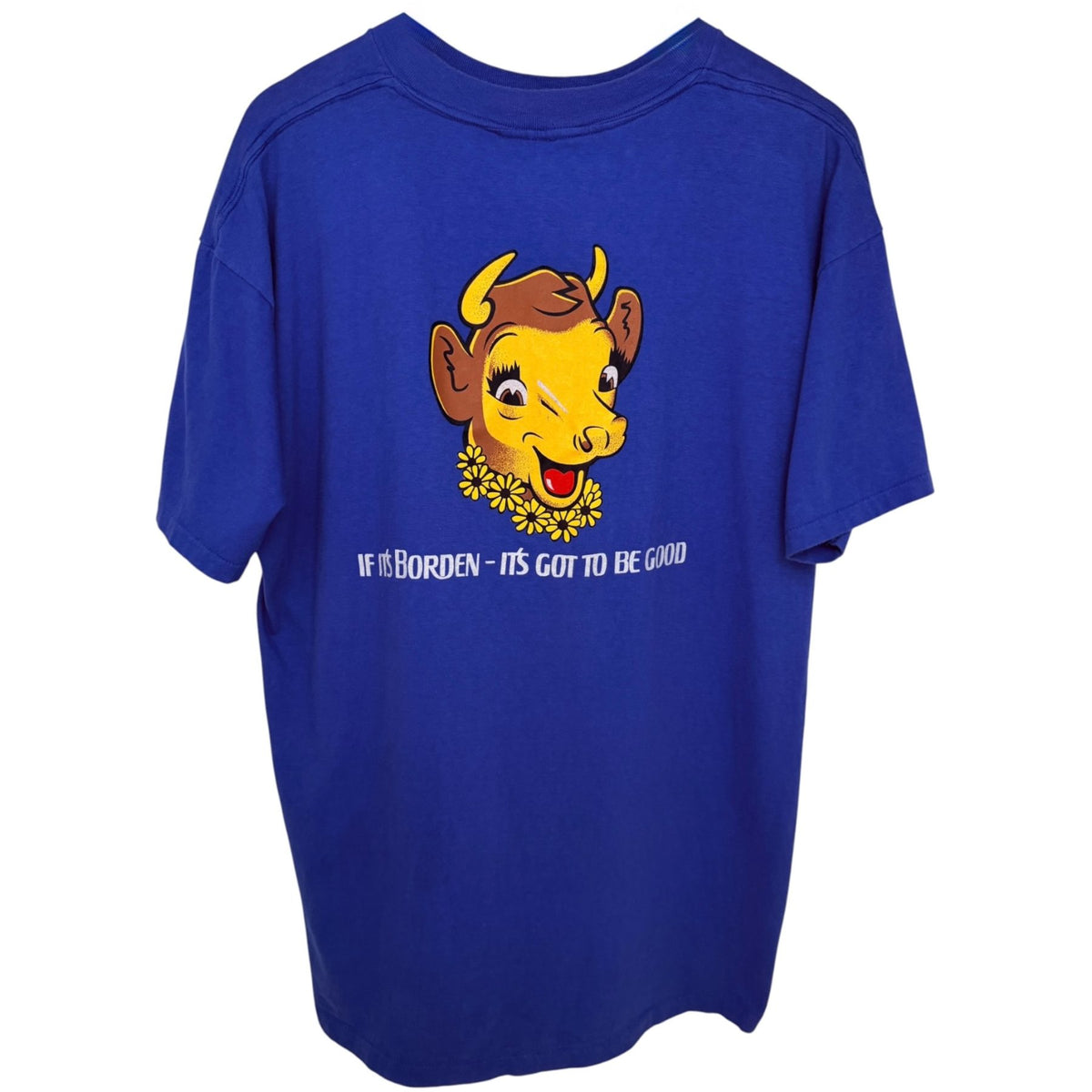 Oneita Men's Blue Power-T T-Shirt — back view