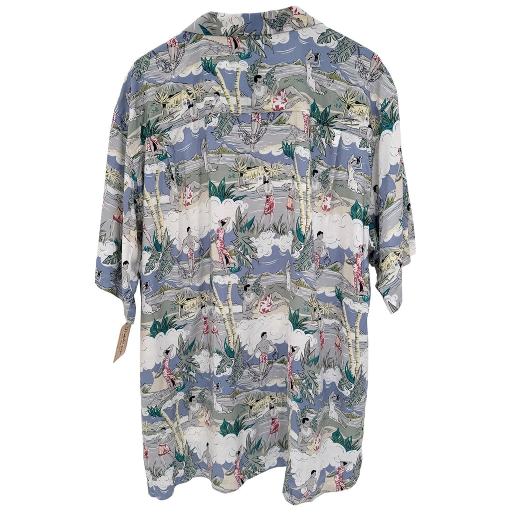 Cherokee Waikiki Wear Hawaiian Shirt Mens XL Rayon Surf Beach Button Up
