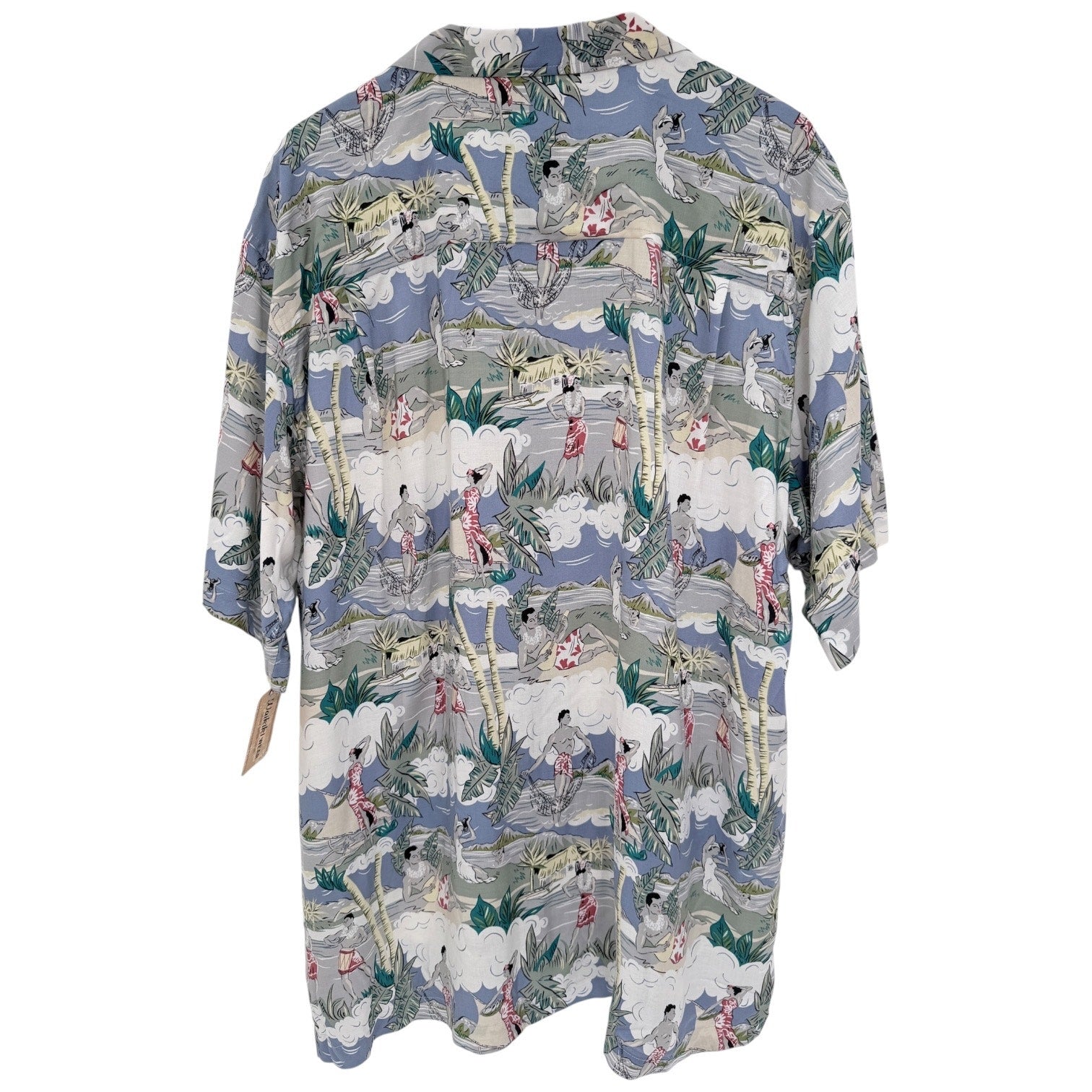 Cherokee Waikiki Wear Hawaiian Shirt Mens XL Rayon Surf Beach Button Up