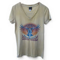 Harley Davidson Yellow Freedom Cycles V-Neck T Shirt Womens Medium Nashville TN