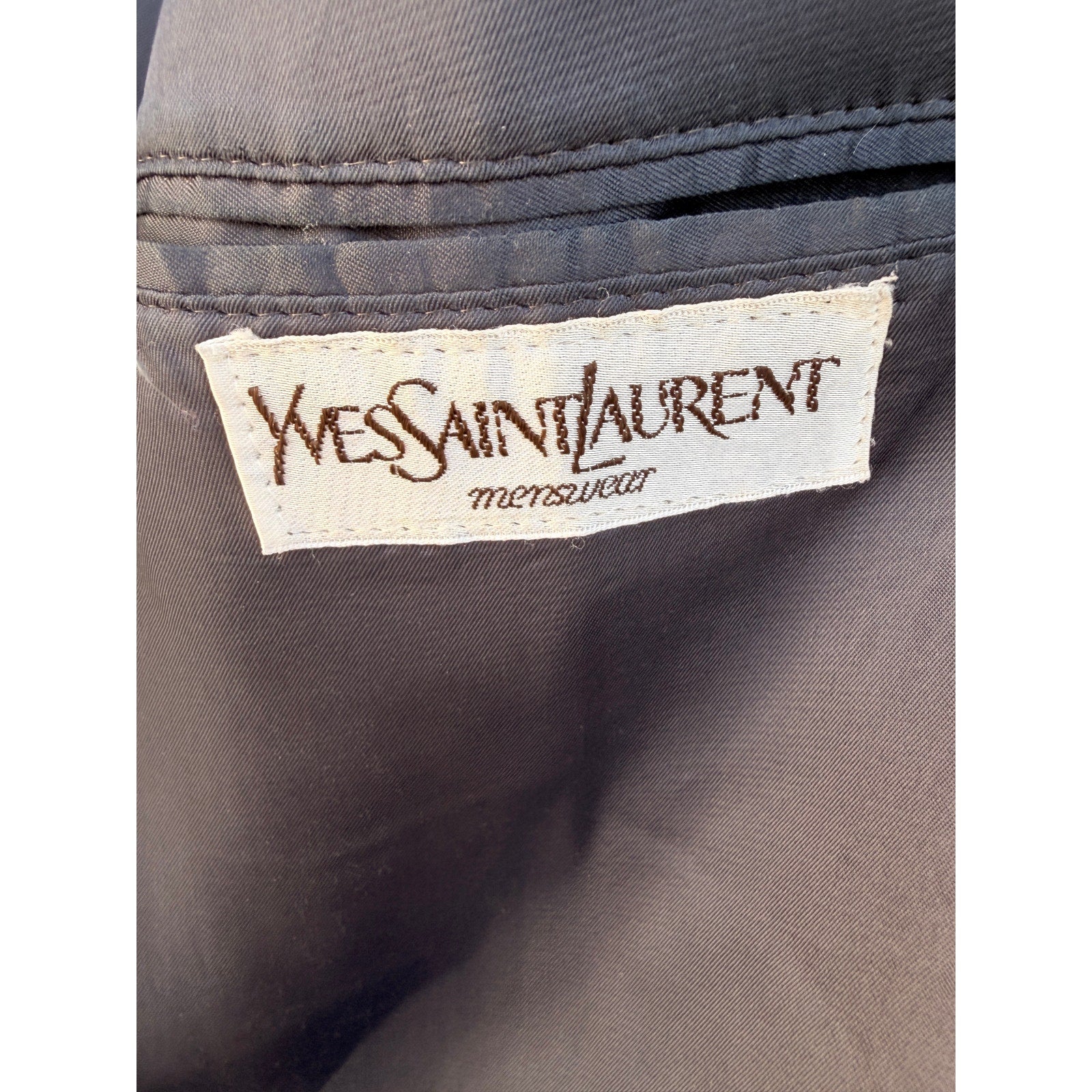 Yves Saint Laurent Mens Blazer Jacket Gray Pinstripe Made In France Vintage 40R