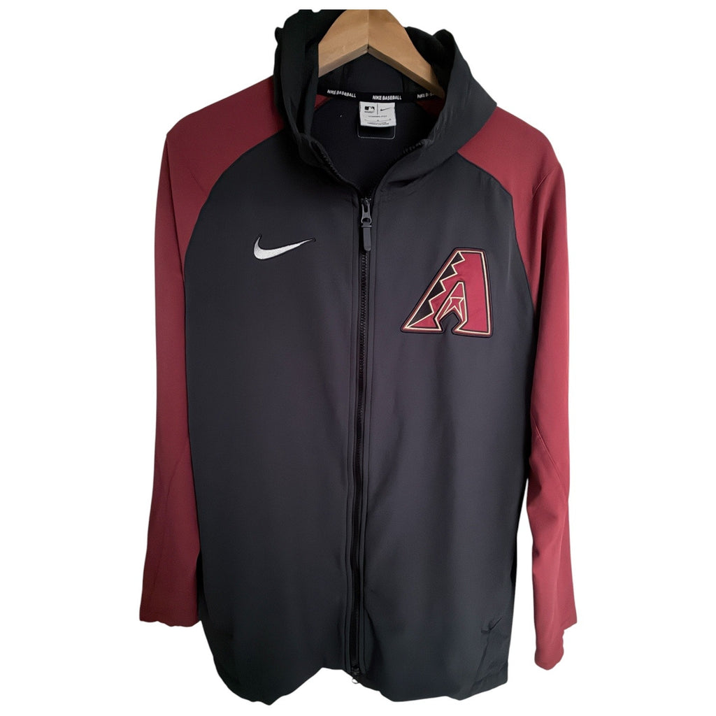 Nike Arizona Diamondbacks Therma FIT Full Zip Hooded Jacket Mens Large Black Red