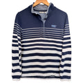 LL Bean Rugby Shirt Mens Medium Navy White Striped Long Sleeve Casual Classic