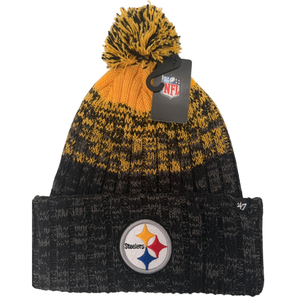 '47 Brand Black Gold Pittsburgh Steelers NFL Knit Beanie - ONE SIZE