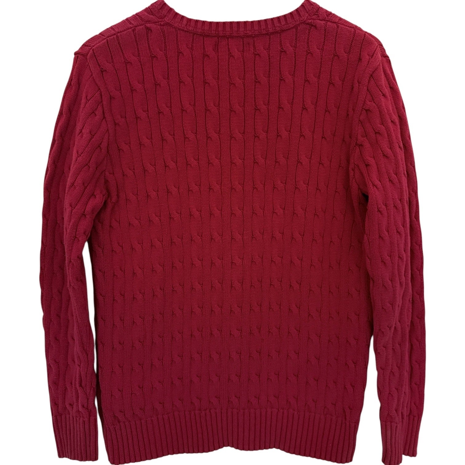 Polo Ralph Lauren Cable Knit Sweater Boys XL Red Cotton Pony Logo Classic