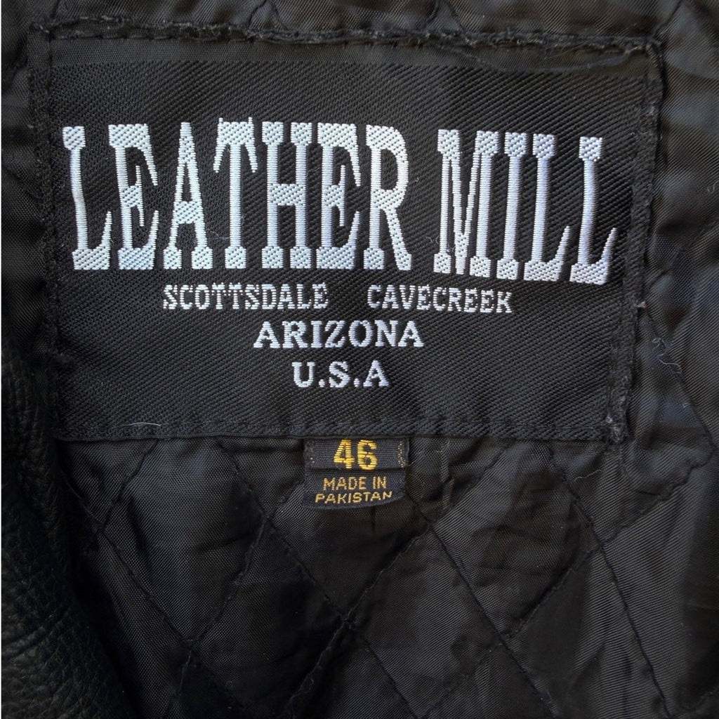 Leather Mill Western Biker Leather Jacket Mens 46 - product photo 3