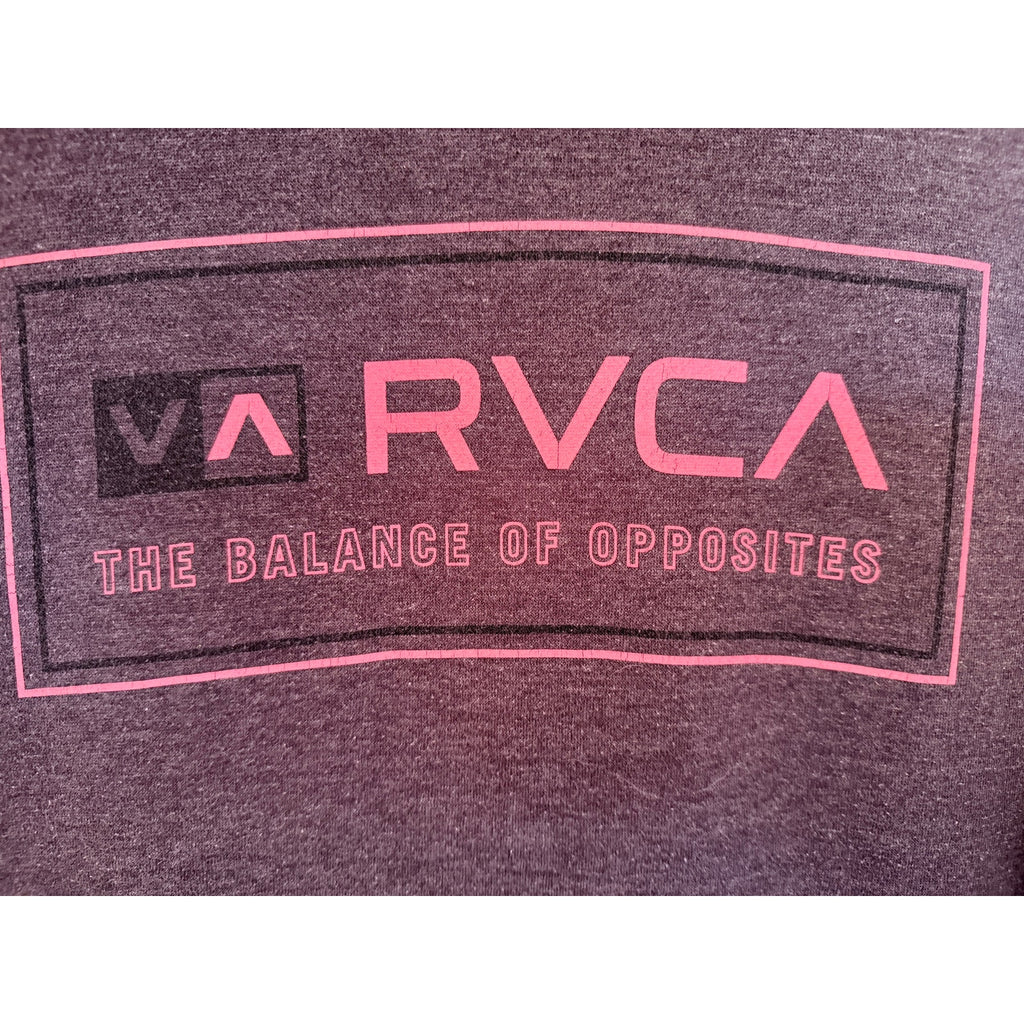 RVCA Hoodie Mens Large Gray Pullover Logo Sweatshirt Skate Surf