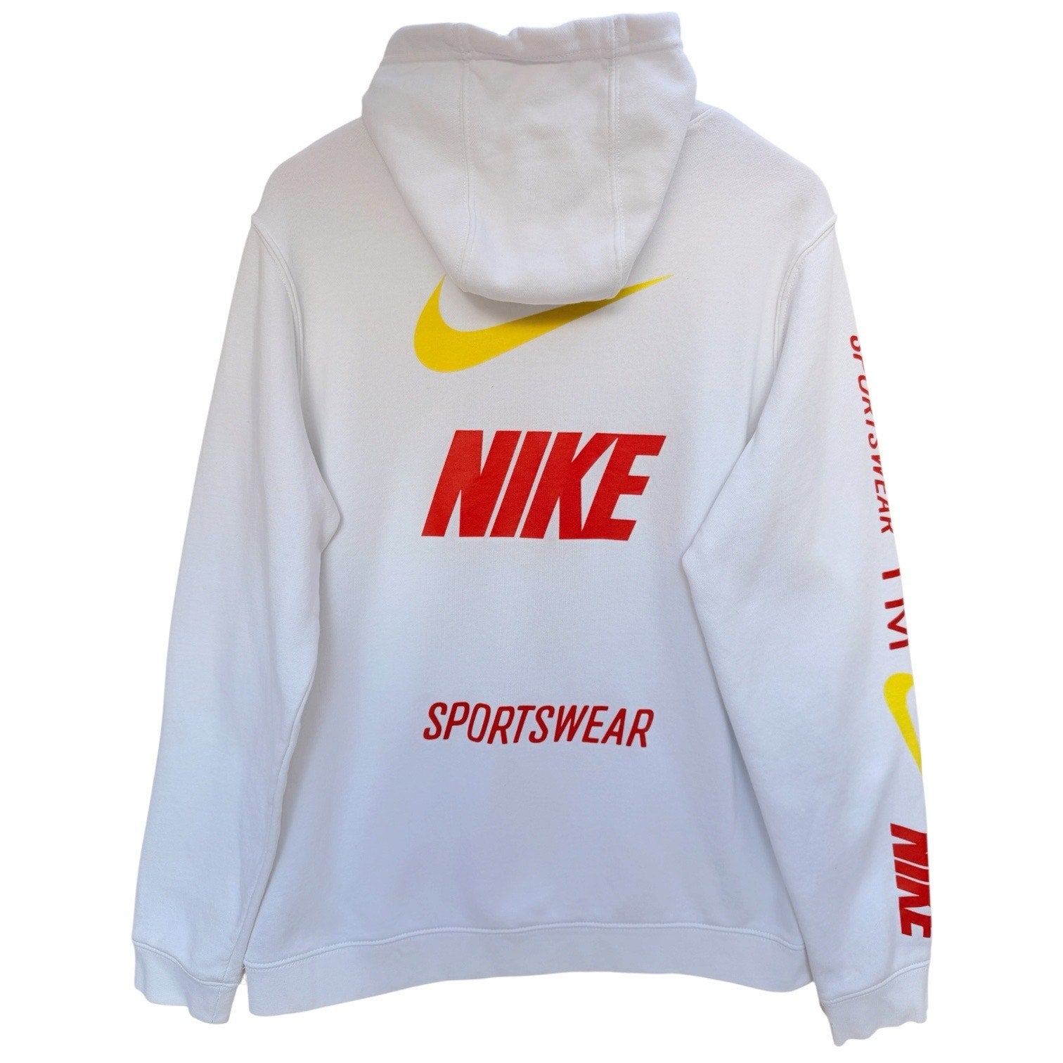 Nike Hoodie Mens Large White Swoosh Graphic Pullover Sweatshirt Athletic additional view 1