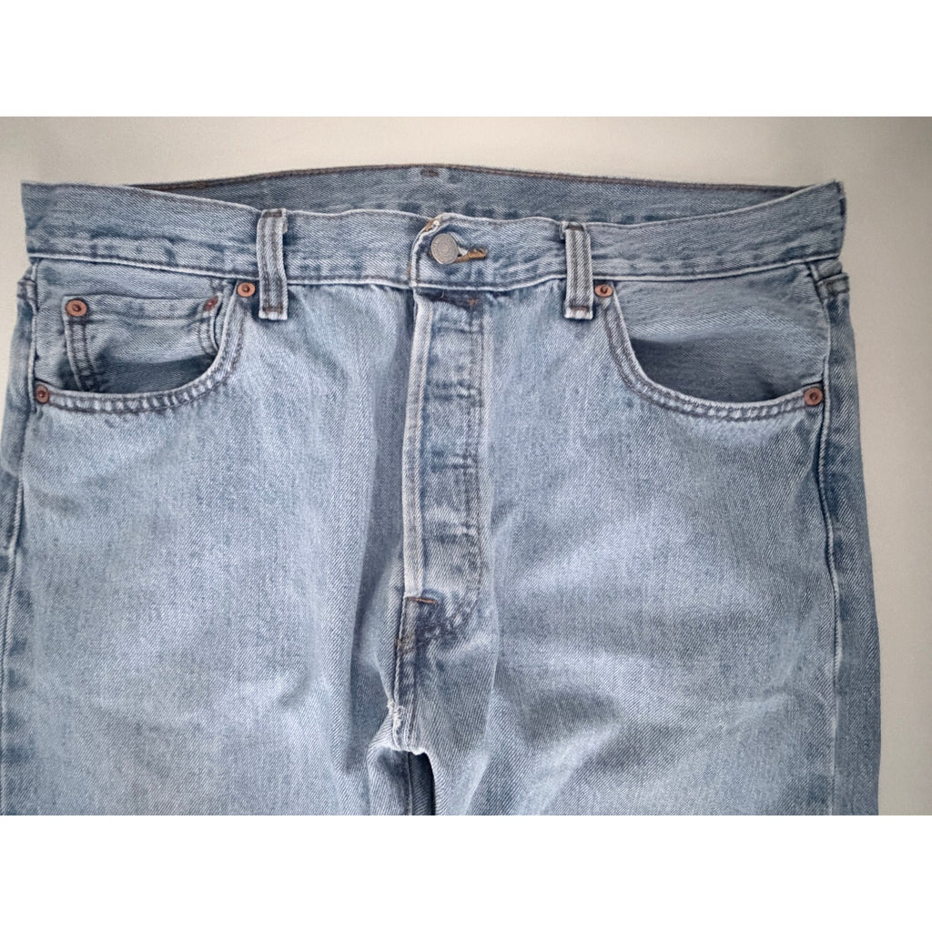 Levi's 501 Original Fit Jeans Men's 36x29 Light Wash Button Fly Denim