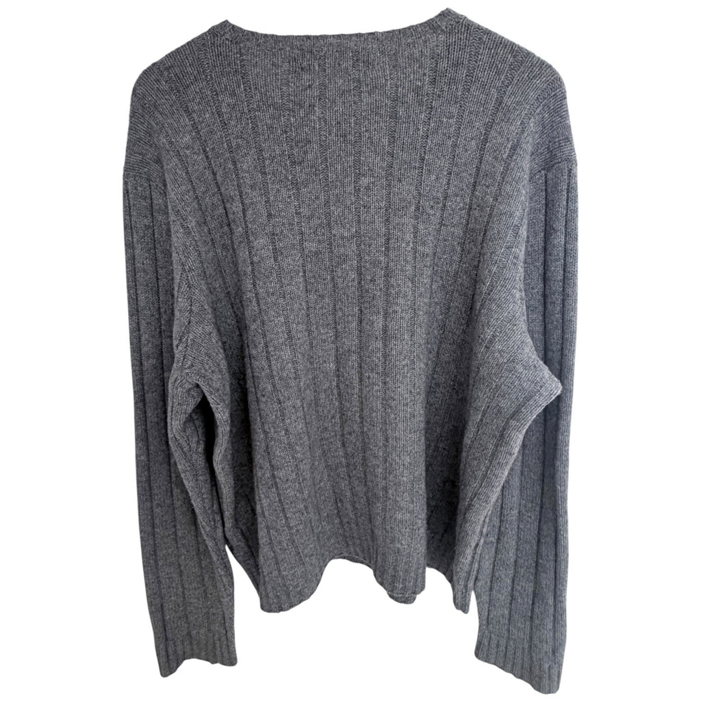 Polo Ralph Lauren Lambswool Sweater Mens XL Gray Rib Knit