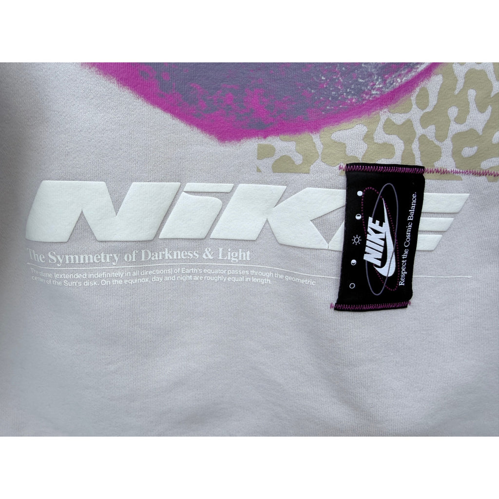 Nike Graphic Hoodie Womens Medium Cream Equilibrium Pullover Sweatshirt