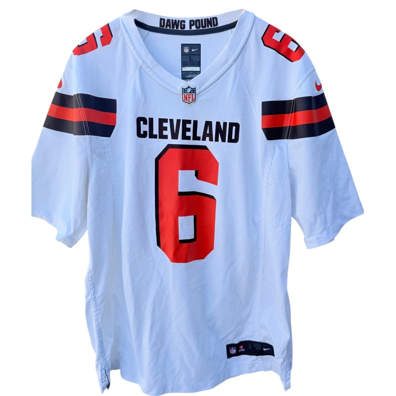 Nike Cleveland Browns Mayfield 6 Jersey Mens Large White On Field