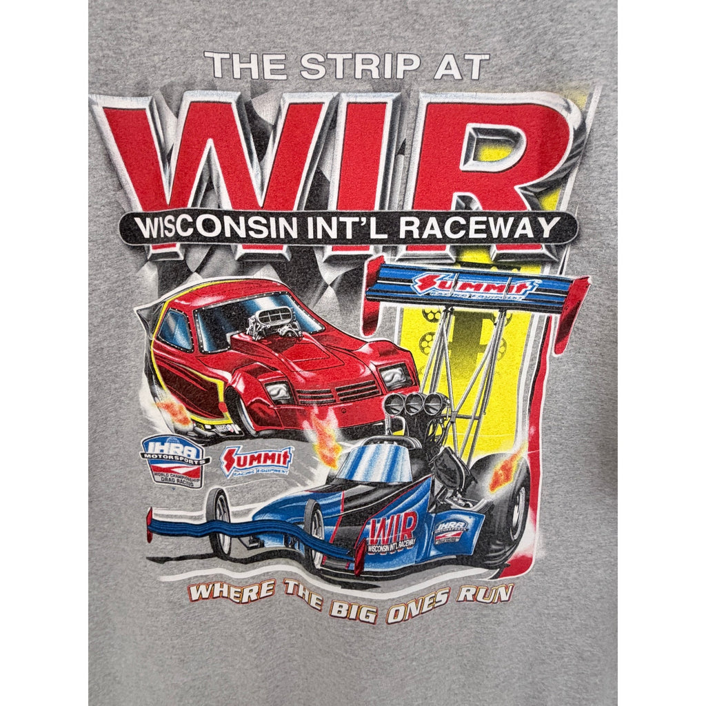 Wisconsin International Raceway WIR Drag Racing TShirt Mens 2XL Gray Graphic Tee