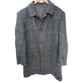 Prendina Kynoch Keith Scotland Wool Coat Mens Large Gray Herringbone Plaid
