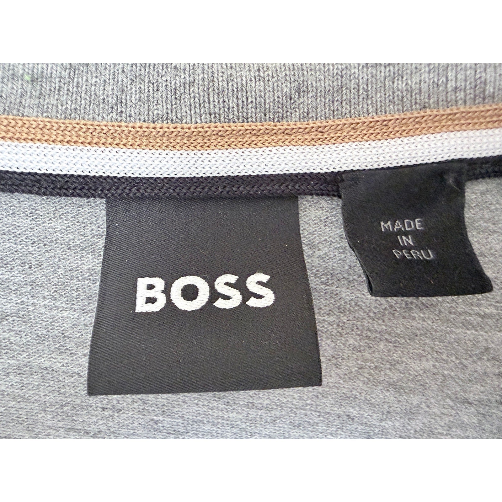 BOSS Hugo Boss Polo Shirt Mens Large Gray Short Sleeve Designer Casual