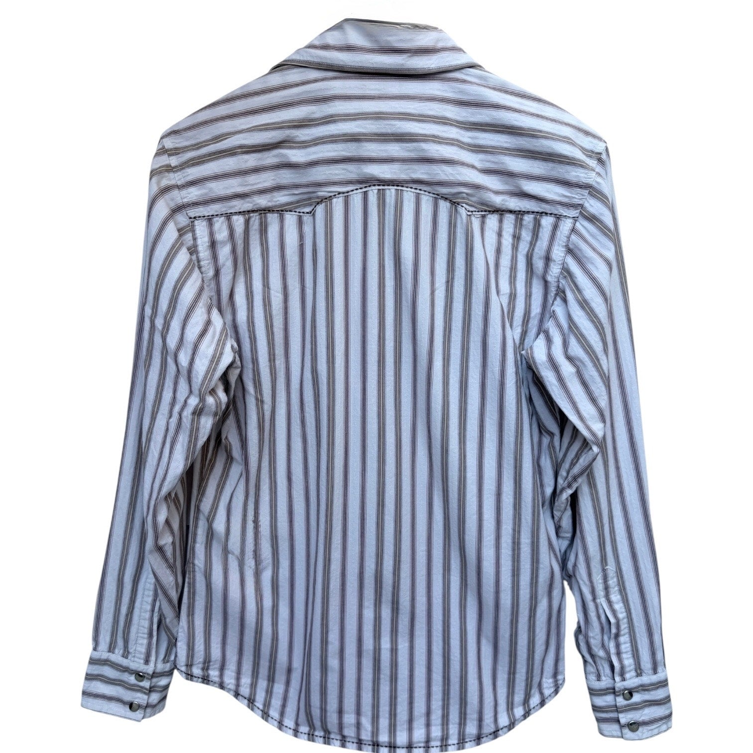 Twenty X Western Shirt Mens Medium White Striped Snap Button Cowboy Pearl Snap