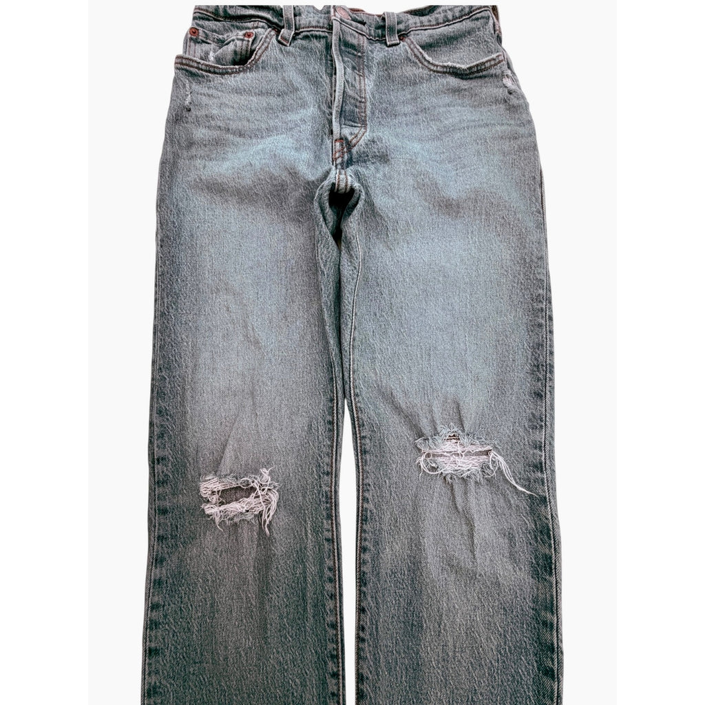 Levi's 501 Original Fit Distressed Straight Jeans Womens 28x30 detail image 7
