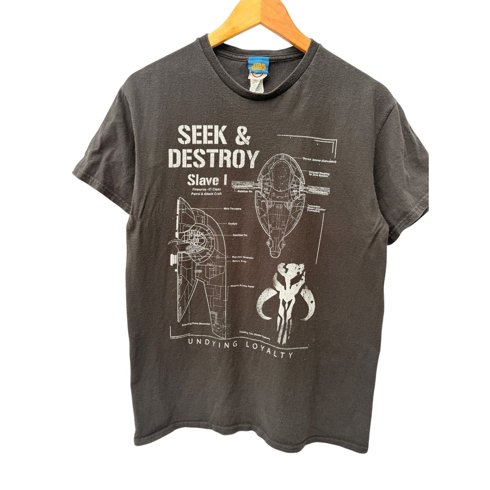 Star Wars Seek & Destroy Slave I Graphic T-Shirt M Black