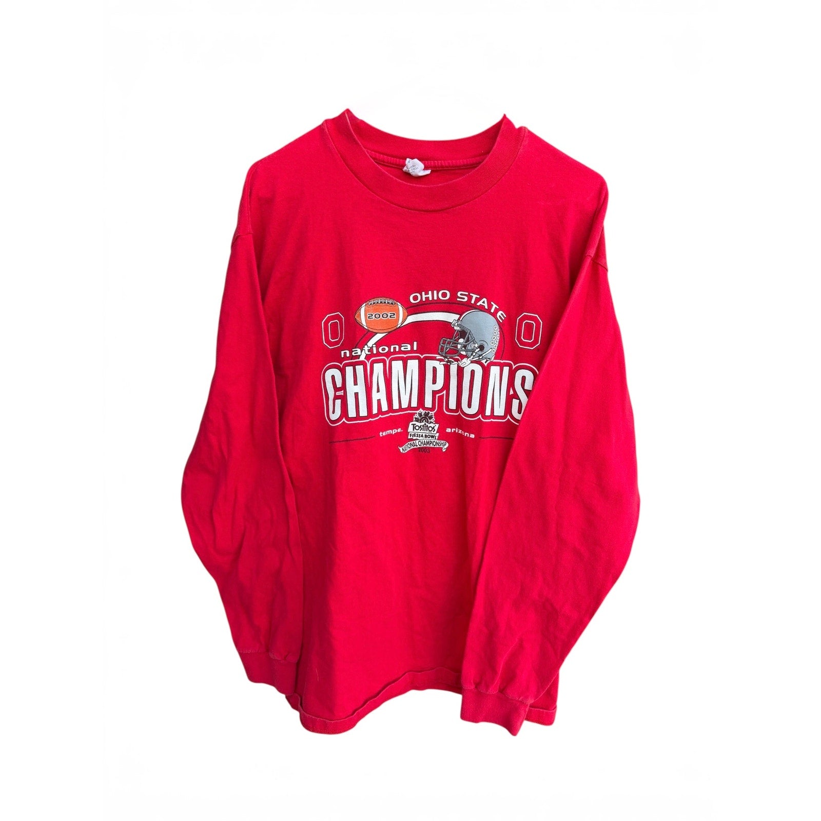 Ohio State Buckeyes 2002 National Champions Long Sleeve Shirt Mens XL Red