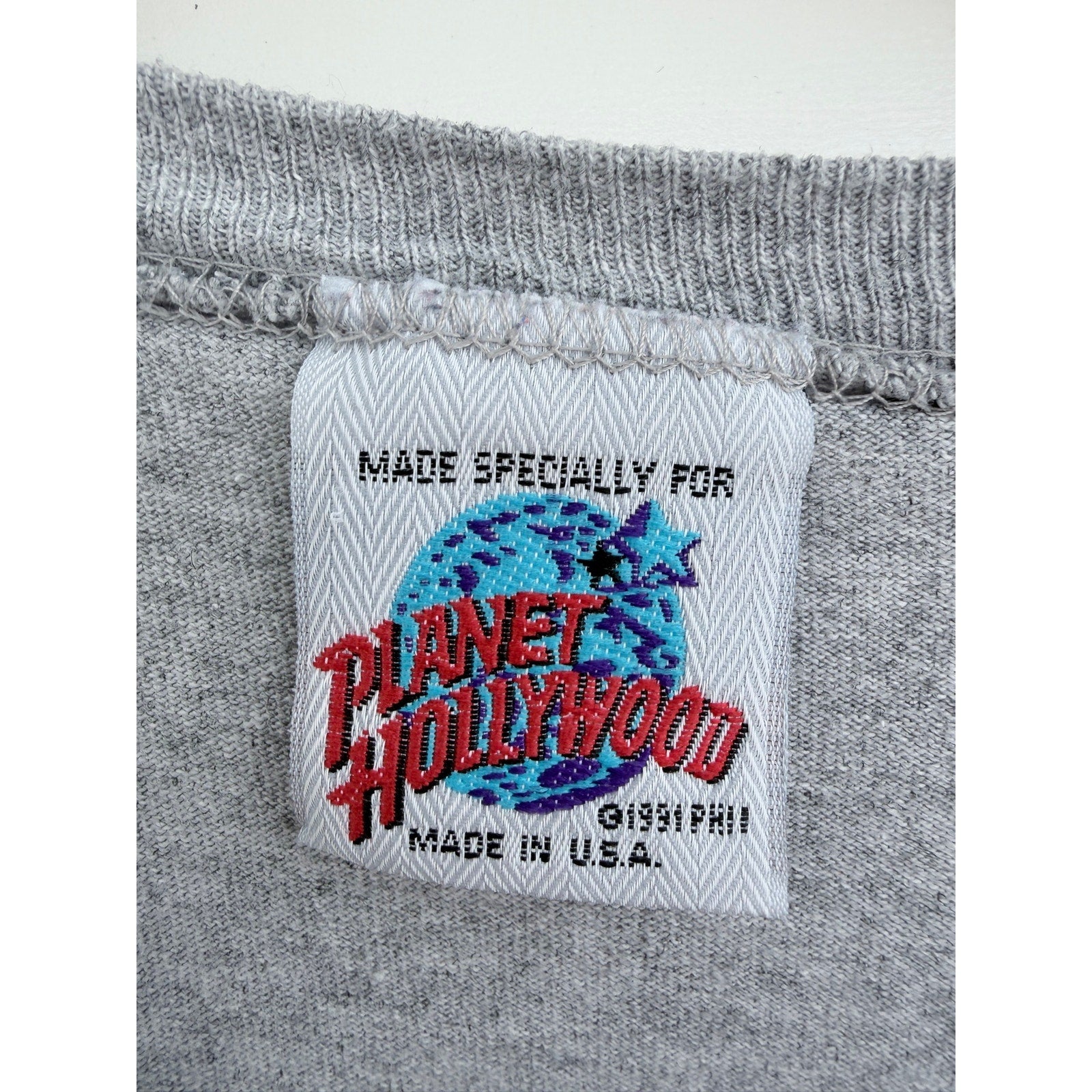 Planet Hollywood T Shirt Mens Large Gray Black Celebrity Collection USA Made