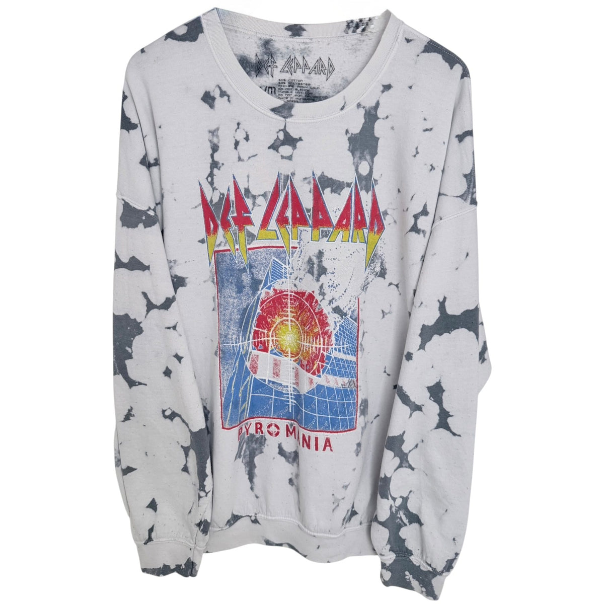 Def Leppard Women's Light Gray Def Leppard Pyromania Sweatshirt — front view