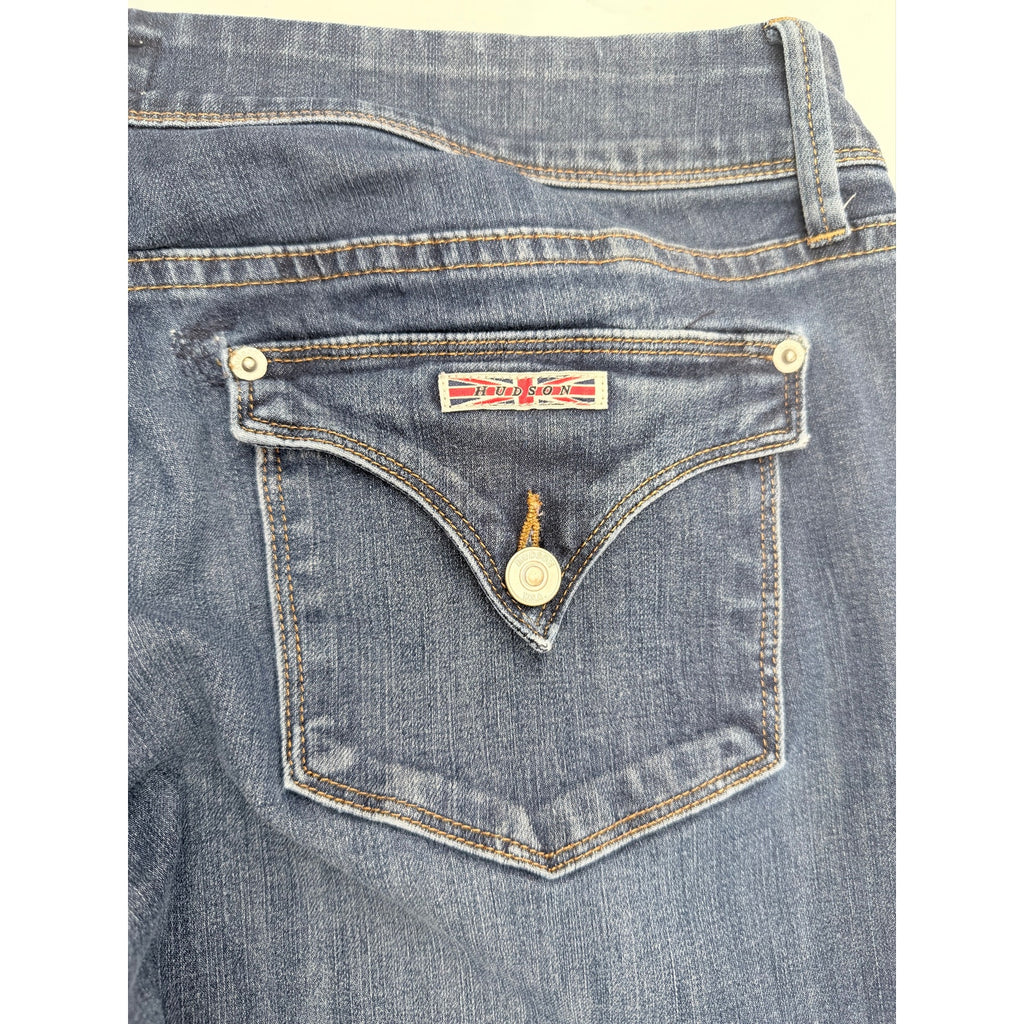 Hudson Jeans Mens 32 Blue Bootcut Stretch Denim Pants Flap Pocket