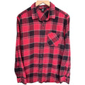 Volcom Plaid Flannel Shirt Mens Large Red Black Modern Fit Button Up
