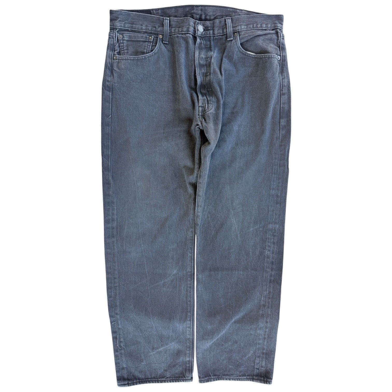 Levi's 501 Jeans Mens 38x32 Black Straight Leg Button Fly Denim Pants