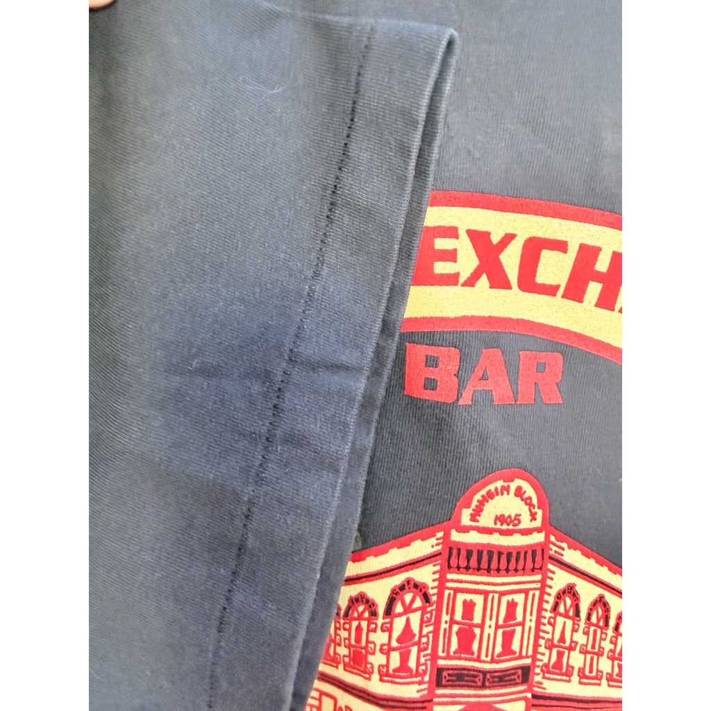 Stock Exchange Bar Brewery Steakhouse Graphic T Shirt Mens L Black Vintage Tee