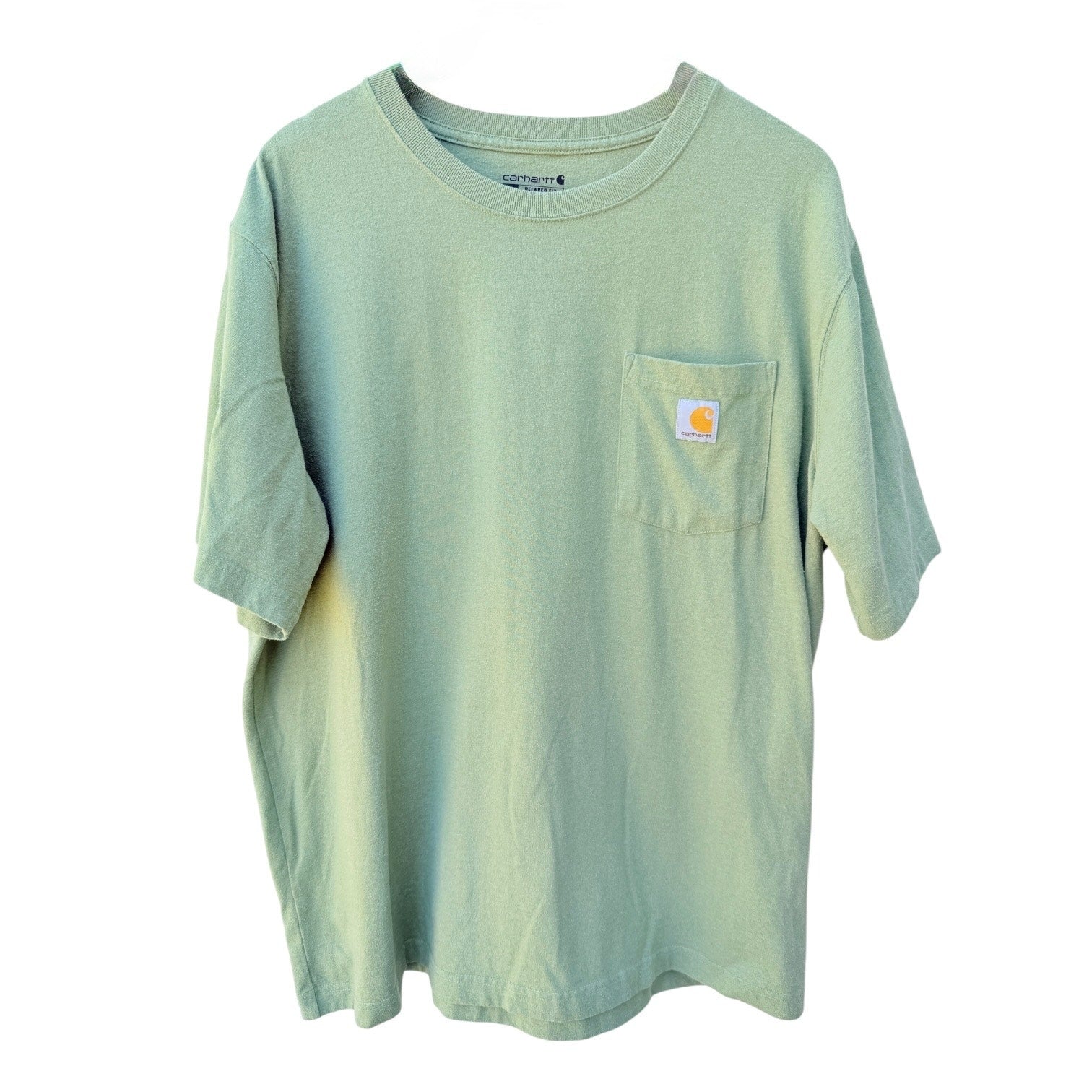 Carhartt Pocket T Shirt Mens XL Green Relaxed Fit Workwear Logo