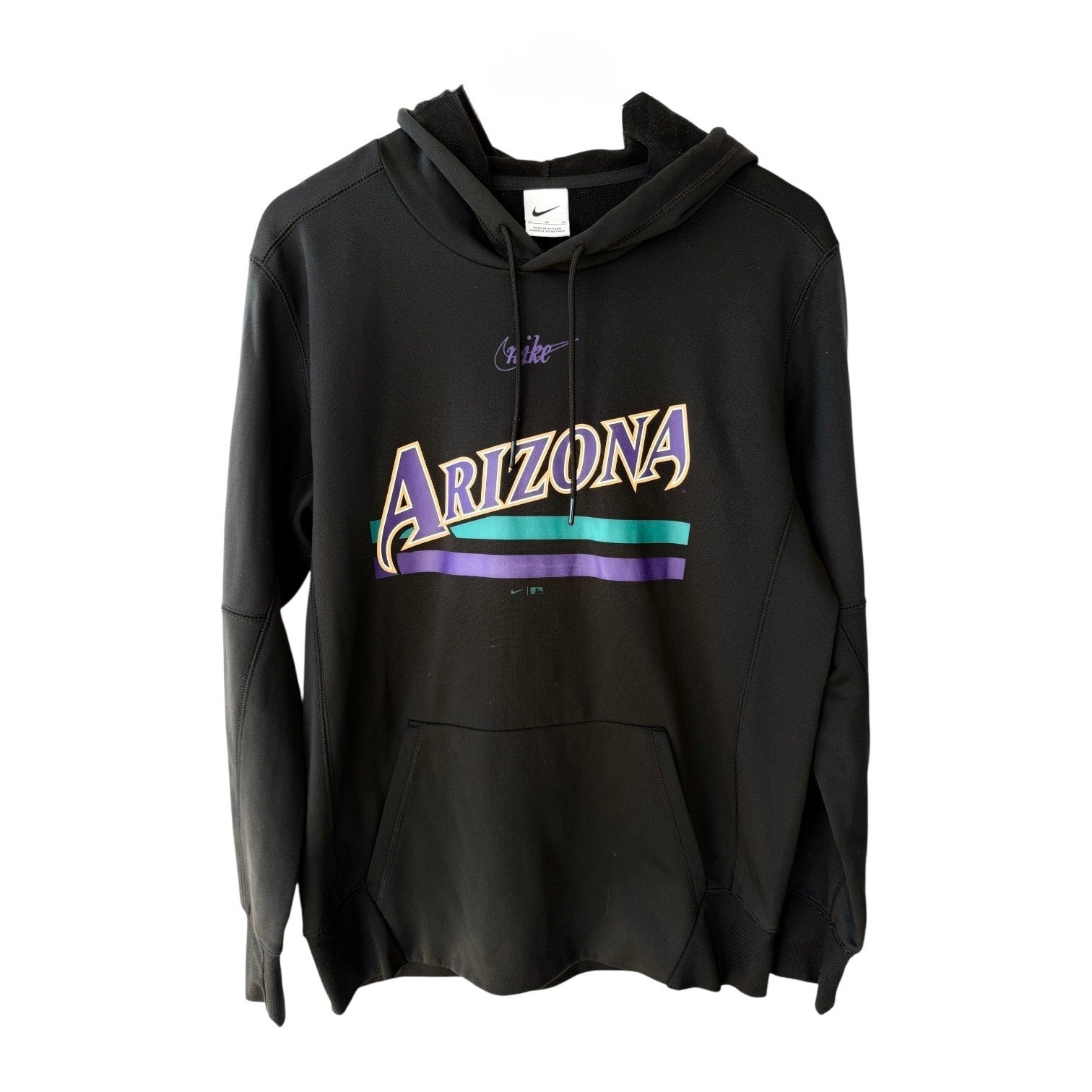 Nike Arizona Diamondbacks Hoodie Mens Medium Black Pullover Sweatshirt MLB