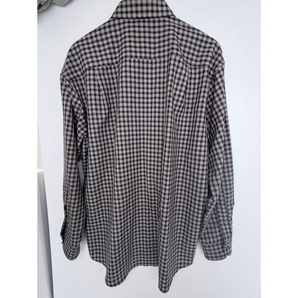 Pendleton Sir Pendleton Wool Button Down Shirt Mens Large Gray Plaid Long Sleeve