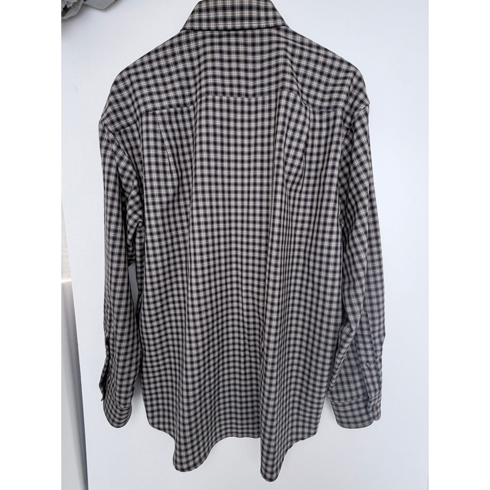 Pendleton Sir Pendleton Wool Button Down Shirt Mens Large Gray Plaid Long Sleeve
